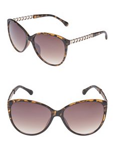 Animal print sunglasses with chain accents by Lane Bryant