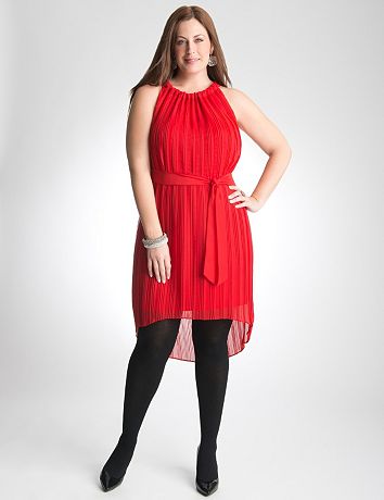 Plus Size Chiffon Pleated Dress by Lane Bryant