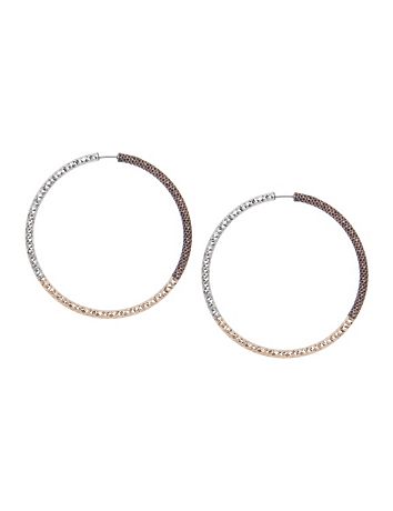 Tri-tone hoop earrings by Lane Bryant