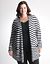 Full Figure Mixed stripe open cardigan