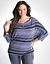 Plus Size Striped Dolman Top by Seven7