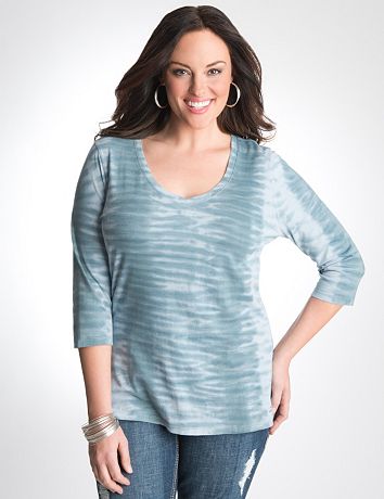 Plus Size 3/4 sleeve tie dye tee by Seven7
