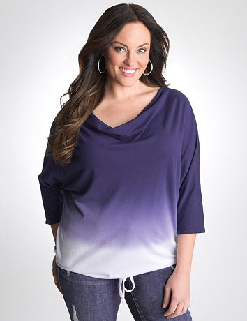Plus Size Drape Neck Top by Seven7