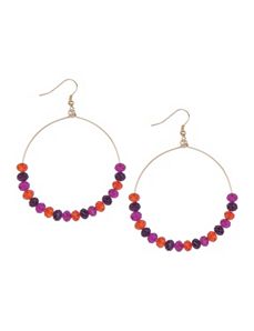 Multicolor bead hoop earrings by Lane Bryant