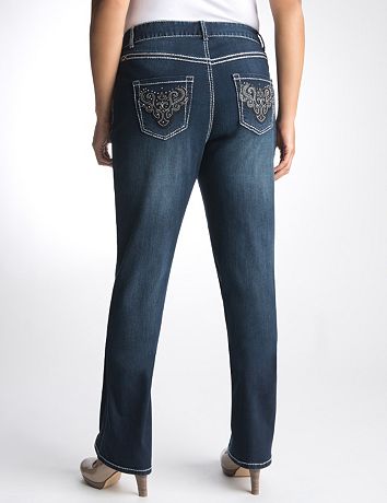 Plus Size Embellished Slim Boot Jean