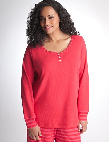 Long Sleeve Thermal Sleep Shirt by Cacique