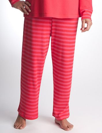 Plus Size Striped Thermal Sleep Pant by Cacique