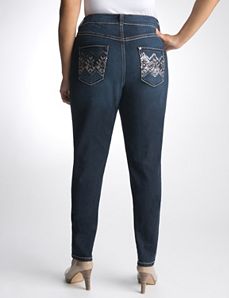 Plus Size Embellished Argyle Jean by Lane Bryant