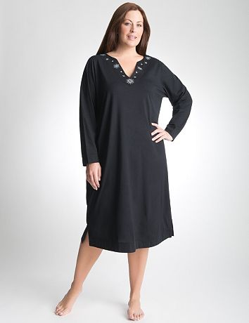 Long Sleep Shirt with Snowflakes by Cacique