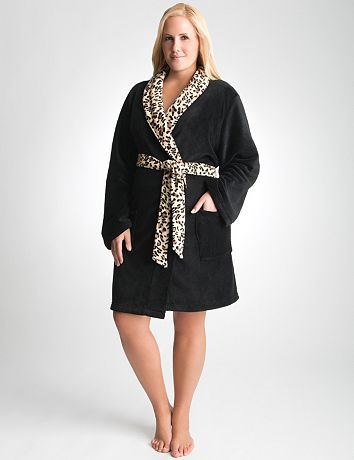 Plus Size Robe with Animal Trim by Cacique