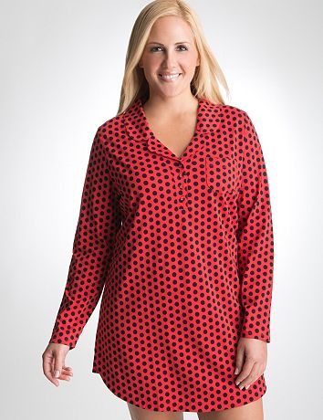 Plus Size Polka Dot Sleep Shirt by Cacique