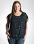 Sequin smocked hem blouse