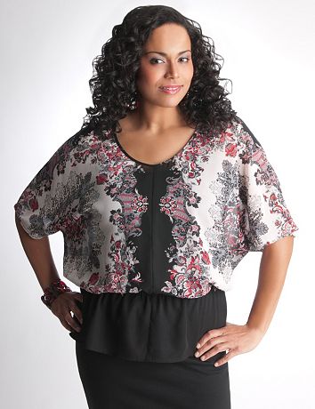Plus Size Scarf Print Blouse by Lane Bryant