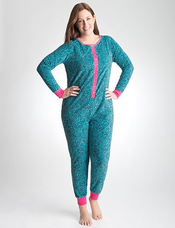 Plus Size One Piece Fleece PJ by Cacique