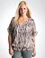 Wavy zebra cold shoulder blouse
