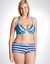 Stripe & solid reversible plunge bra