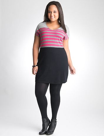Plus Size Striped Sweater Dress by Lane Bryant