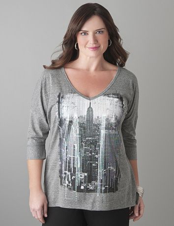 Full Figure NYC Sequin Tee by Lane Bryant