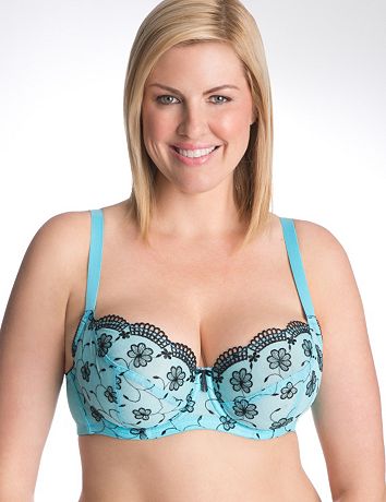 Floral embroidered French full coverage bra