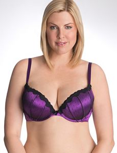 Plus size dot lace plunge bra by Cacique