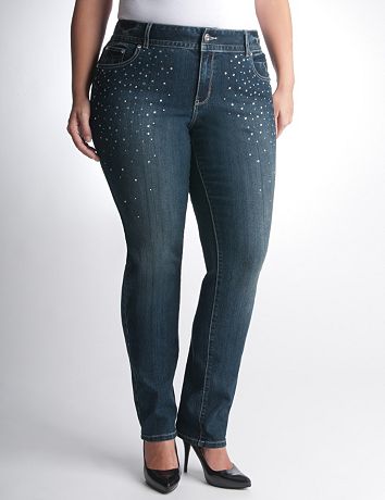 Plus Size Rhinestone Embellished Skinny Jean