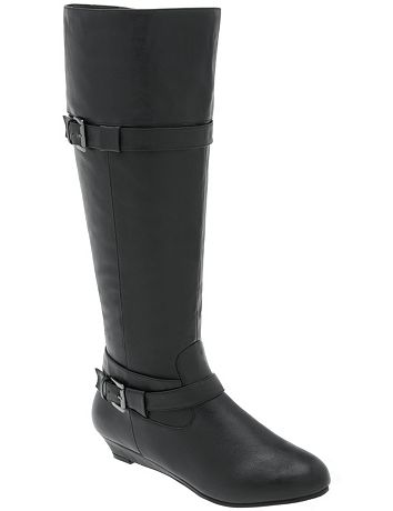 Wide calf wedge boot by Lane Bryant