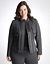 Leather trim ponte suit jacket by Lane Bryant