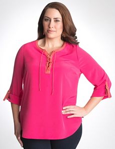 Plus size Lace-up Tunic by Lane Bryant