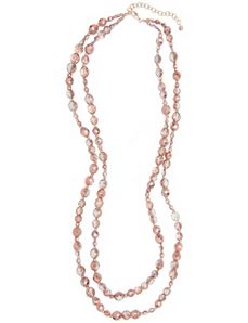 Layered goldtone bead necklace by Lane Bryant