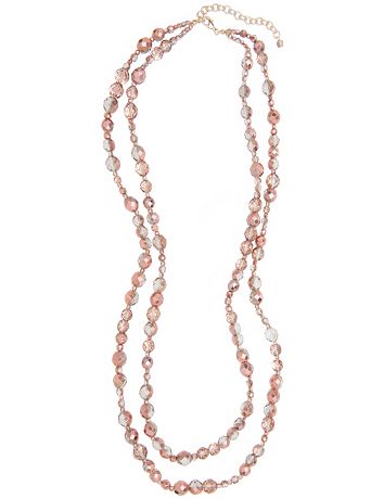 Layered goldtone bead necklace by Lane Bryant