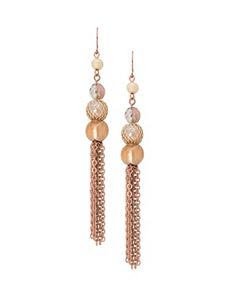 Beaded chain tassel earrings by Lane Bryant