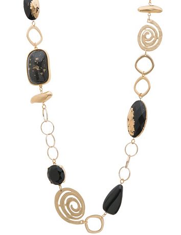 Lane Collection black & goldtone necklace
