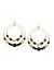 Lane Collection black & goldtone hoop earrings