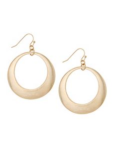 Lane Collection matte goldtone hoop earrings
