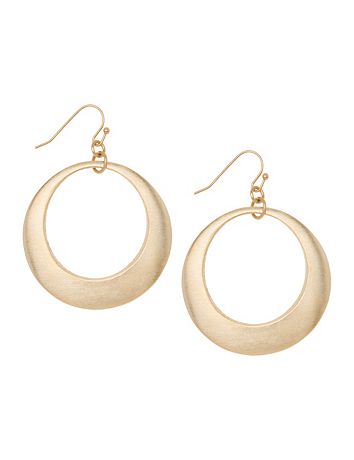 Lane Collection matte goldtone hoop earrings