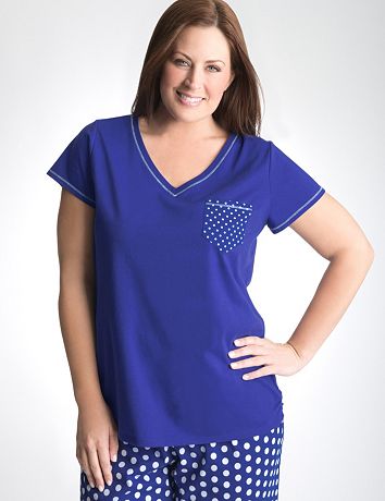 Full Figure Polka Dot Sleep Tee by Cacique