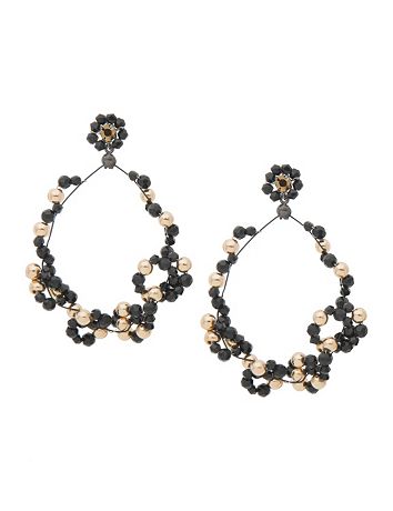 Black & Goldtone Hoop Earrings by Lane Bryant