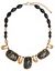 Lane Collection black & goldtone bead necklace