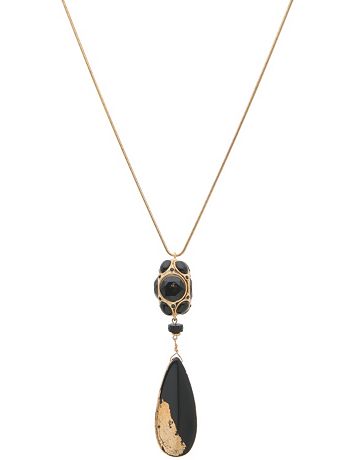 Black & Gold Pendant Necklace
