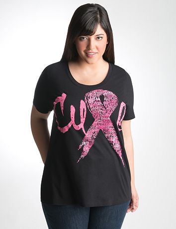 Plus Size Cure Pink Ribbon Tee