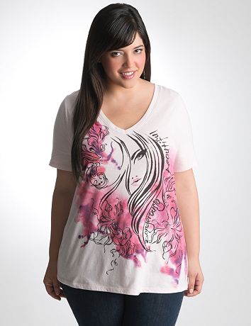 Plus Size Cancer Support Pink Ribbon Tee