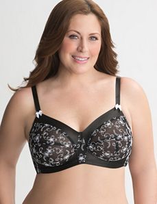 Embroidered no wire bra