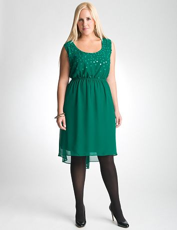 Plus Size Sequin High Low Dress by Lane Bryant