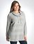 Cowl waffle stripe sweater