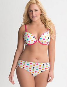Polka Dot Reversible Plunge Bra Ensemble