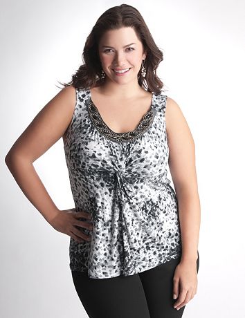Full Figure Embellished Tank Top by Lane Bryant