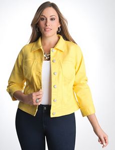 Plus Size colored denim jacket by Lane Bryant
