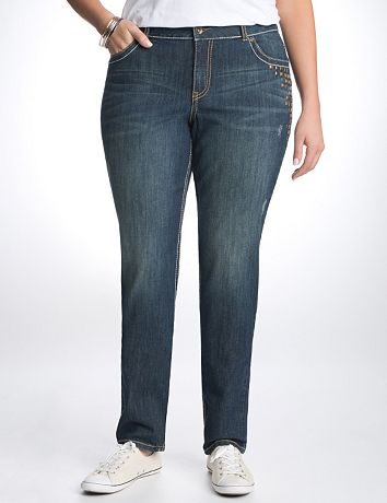 Full Figure Studded Skinny Jean by Lane Bryant