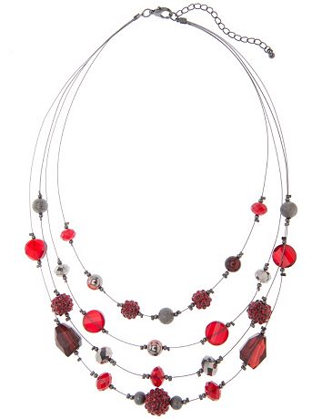 Faux garnet nested illusion necklace by Lane Bryant