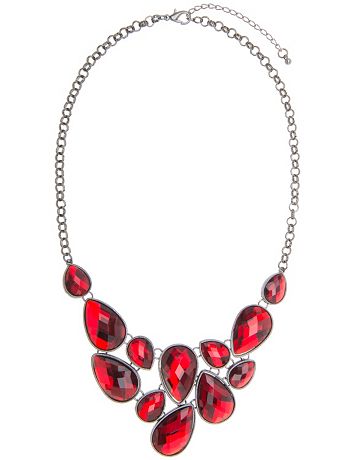 Faux garnet bib necklace by Lane Bryant